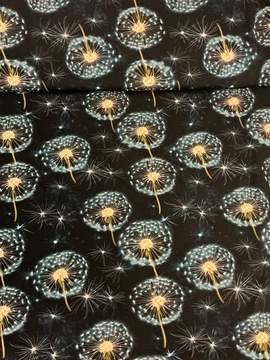 Jersey Pusteblumen auf Navy – Eigendruck