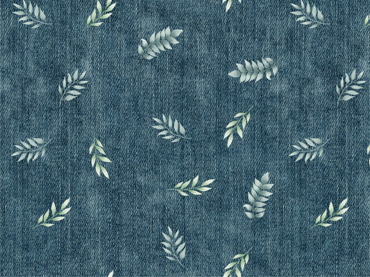 French Terry Denim Style Blätter